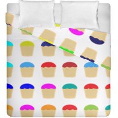 Colorful Cupcakes Pattern Duvet Cover Double Side (king Size) by Nexatart