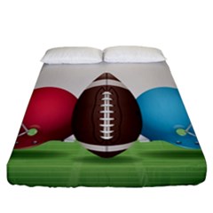 Helmet Ball Football America Sport Red Brown Blue Green Fitted Sheet (california King Size) by Mariart