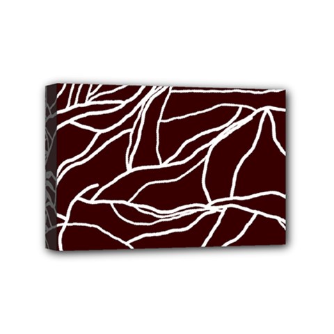 River System Line Brown White Wave Chevron Mini Canvas 6  X 4  by Mariart