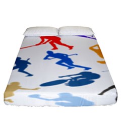 Sport Player Playing Fitted Sheet (king Size) by Mariart