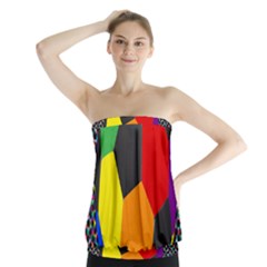 Team Soccer Coming Out Tease Ball Color Rainbow Sport Strapless Top by Mariart