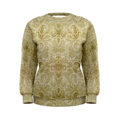 Gold Romantic Flower Pattern Women s Sweatshirt by Ivana