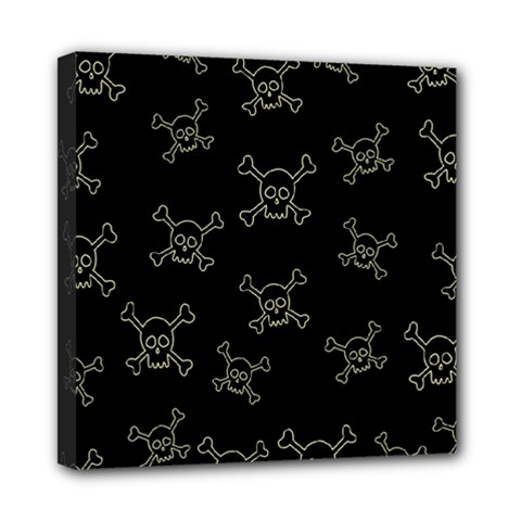 Skull Pattern Mini Canvas 8  X 8  by ValentinaDesign