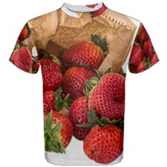 Strawberries Fruit Food Delicious Men s Cotton Tee by Nexatart