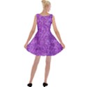 Purple Romantic Flower Pattern Denim Velvet Skater Dress View2