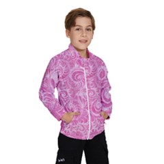 Pink Romantic Flower Pattern Denim Wind Breaker (kids) by Ivana