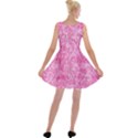 Pink Romantic Flower Pattern Denim Velvet Skater Dress View2