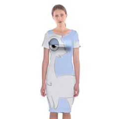 Grumpy Persian Cat Llama Classic Short Sleeve Midi Dress by Catifornia