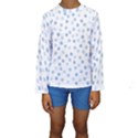 Bubble Balloon Circle Polka Blue Kids  Long Sleeve Swimwear View1