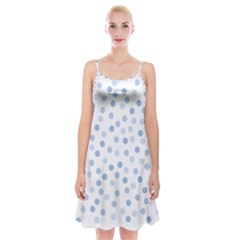 Bubble Balloon Circle Polka Blue Spaghetti Strap Velvet Dress by Mariart