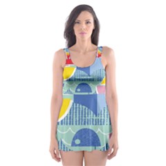 Boats Ship Sea Beach Skater Dress Swimsuit by Mariart