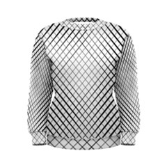 Simple Pattern Waves Plaid Black White Women s Sweatshirt by Mariart