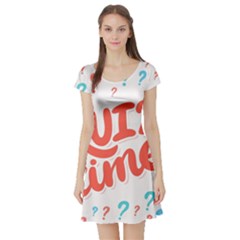 Question Mark Quiz Time Short Sleeve Skater Dress by Mariart