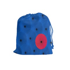 Pink Umbrella Red Blue Drawstring Pouches (large)  by Mariart