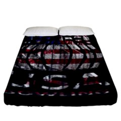 Usa Bowling  Fitted Sheet (king Size) by Valentinaart