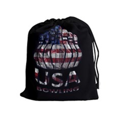 Usa Bowling  Drawstring Pouches (extra Large) by Valentinaart