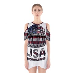 Usa Bowling  Shoulder Cutout One Piece by Valentinaart