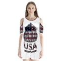 USA Bowling  Shoulder Cutout Velvet  One Piece View1