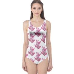 Colorful Cute Floral Design Pattern One Piece Swimsuit by dflcprintsclothing