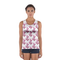 Colorful Cute Floral Design Pattern Women s Sport Tank Top  by dflcprintsclothing