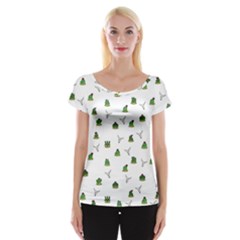 Cactus Pattern Women s Cap Sleeve Top by Valentinaart