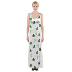 Cactus Pattern Maxi Thigh Split Dress by Valentinaart