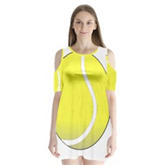 Tennis Ball Ball Sport Fitness Shoulder Cutout Velvet  One Piece by Nexatart