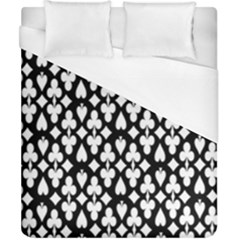 Dark Horse Playing Card Black White Duvet Cover (california King Size) by Mariart