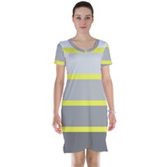 Molly Gender Line Flag Yellow Grey Short Sleeve Nightdress by Mariart