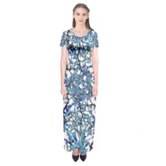 Modern Nouveau Pattern Short Sleeve Maxi Dress by dflcprintsclothing