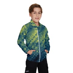 Polygon Dark Triangle Green Blacj Yellow Wind Breaker (kids) by Mariart