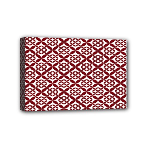 Pattern Kawung Star Line Plaid Flower Floral Red Mini Canvas 6  X 4  by Mariart