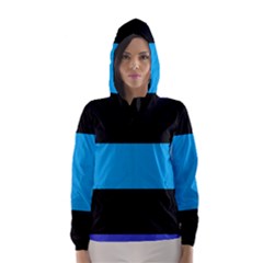 Tomboy Playboy Flag Blue Black Mline Hooded Wind Breaker (women) by Mariart