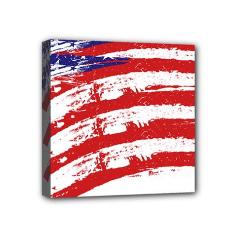 American Flag Mini Canvas 4  X 4  by Valentinaart