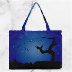 Nightscape Landscape Illustration Medium Zipper Tote Bag by dflcprints