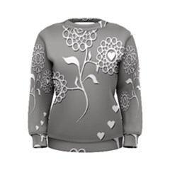 Flower Heart Plant Symbol Love Women s Sweatshirt by Nexatart