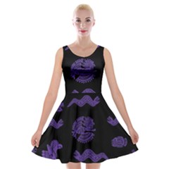 Aztecs Pattern Velvet Skater Dress by ValentinaDesign