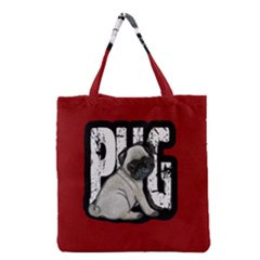 Pug Grocery Tote Bag by Valentinaart