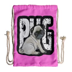 Pug Drawstring Bag (large) by Valentinaart