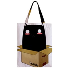 Black Cat In A Box Zipper Classic Tote Bag by Catifornia