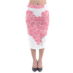 Heart Stripes Symbol Striped Midi Pencil Skirt by Nexatart