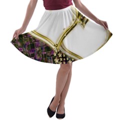 Lover Romantic Couple Apart A-line Skater Skirt by Nexatart