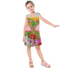 Flamingo Kids  Sleeveless Dress by Valentinaart