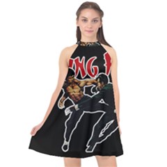 Kung Fu  Halter Neckline Chiffon Dress  by Valentinaart