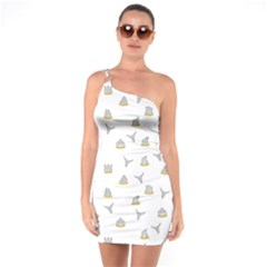 Cactus Pattern One Soulder Bodycon Dress by ValentinaDesign