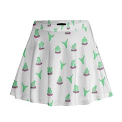 Cactus Pattern Mini Flare Skirt by ValentinaDesign