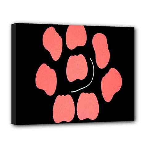 Craft Pink Black Polka Spot Canvas 14  X 11  by Mariart