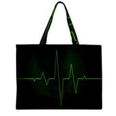 Heart Rate Green Line Light Healty Zipper Mini Tote Bag by Mariart