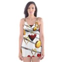 Music Notes Heart Beat Skater Dress Swimsuit View1