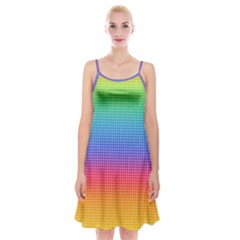 Plaid Rainbow Retina Green Purple Red Yellow Spaghetti Strap Velvet Dress by Mariart